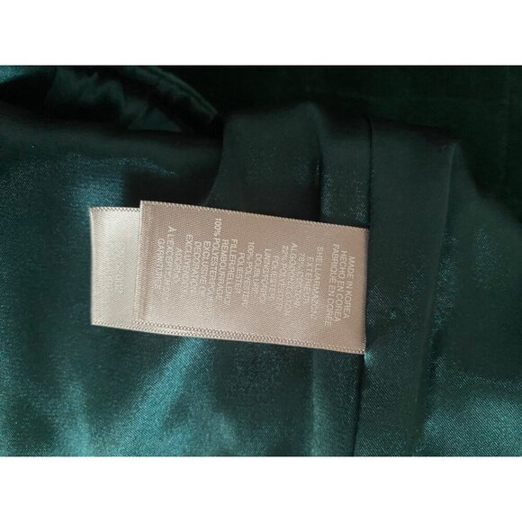 Liz Claiborne Diamond Quilted Emerald Green Velvet Zip Front Vest L - Picture 5 of 5